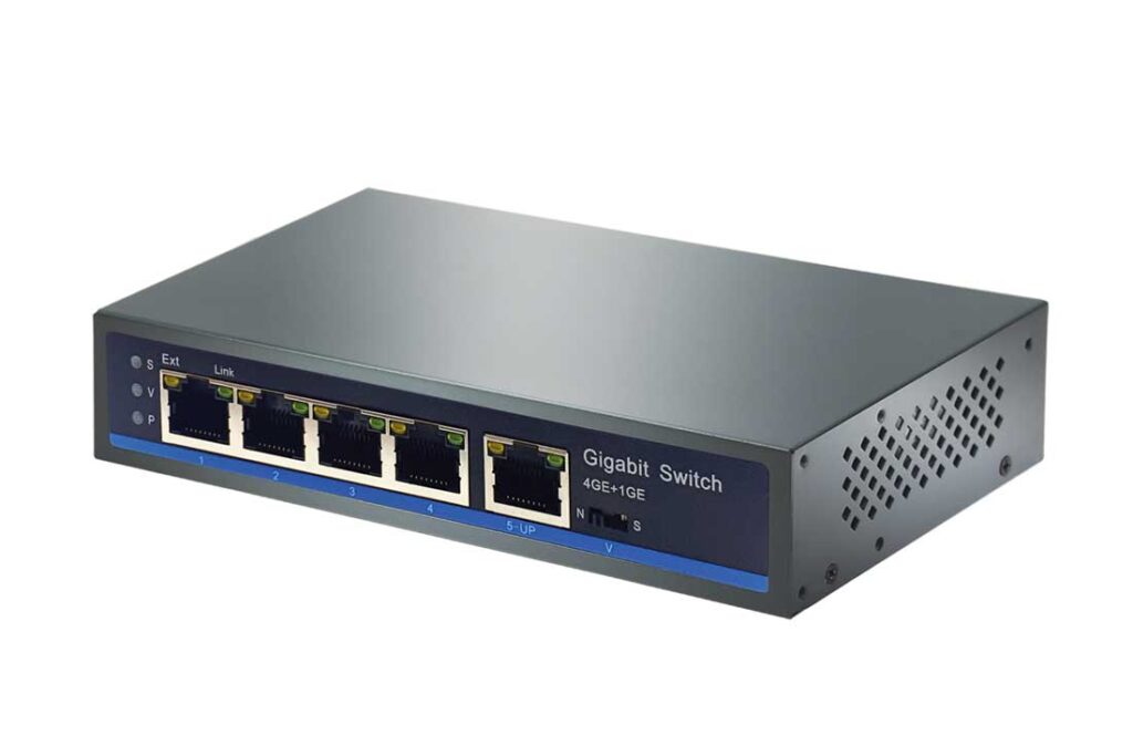 סוויץ׳ מפצל PoE 4+1 יציאות Gigabit SIVIM