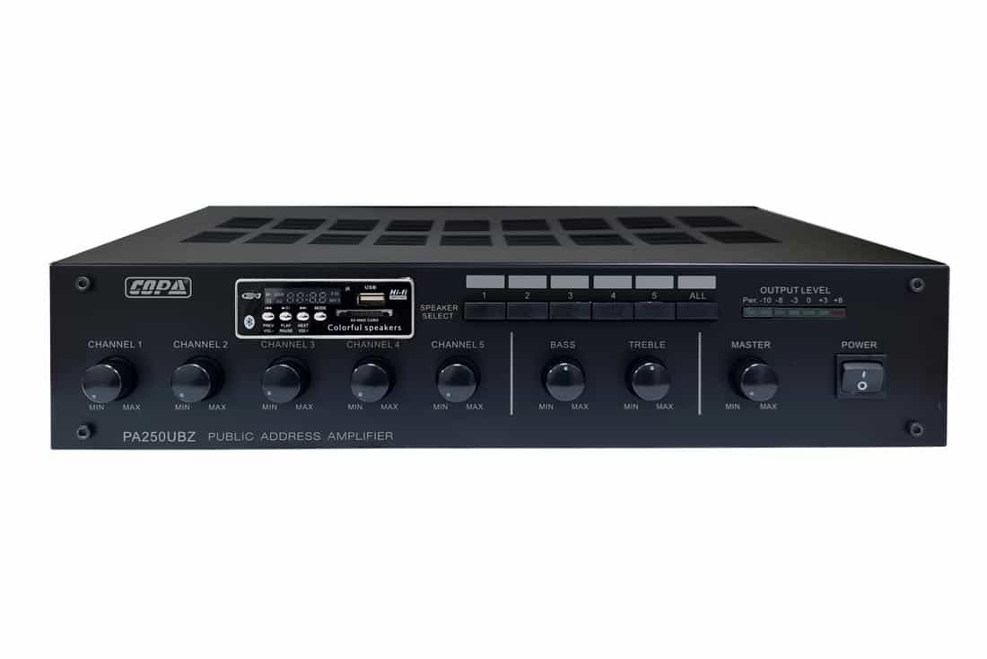 מגבר מיקסר כריזה 250/400/600W כולל 5 אזורים ונגן 1