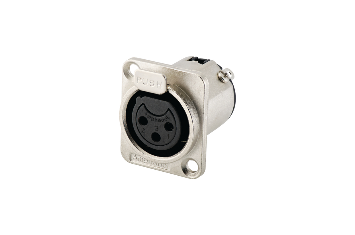 מחבר XLR נקבה לפנל מבית AMPHENOL דגם AC3FDZ