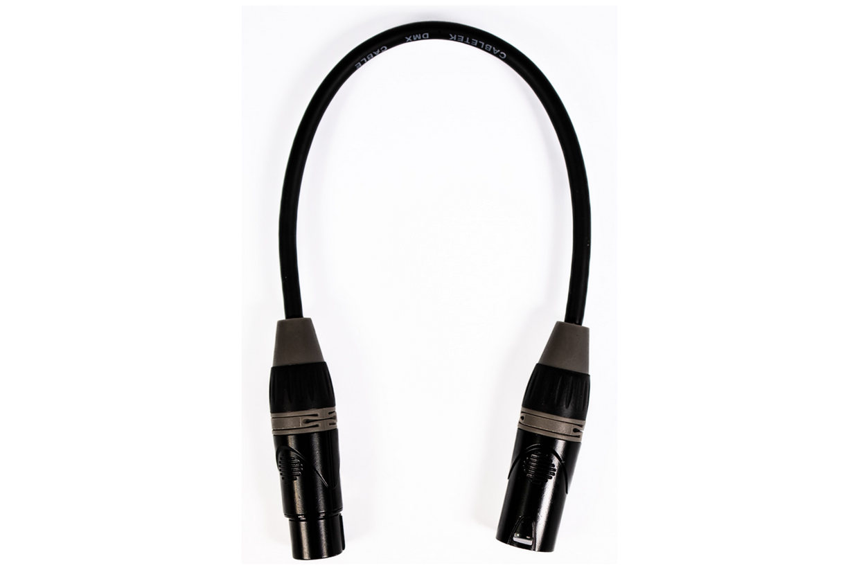 כבל DMX מעביר 3pin נקבה 5pin זכר באורך 30 ס"מ דגם DMX3F-5M/0.3m