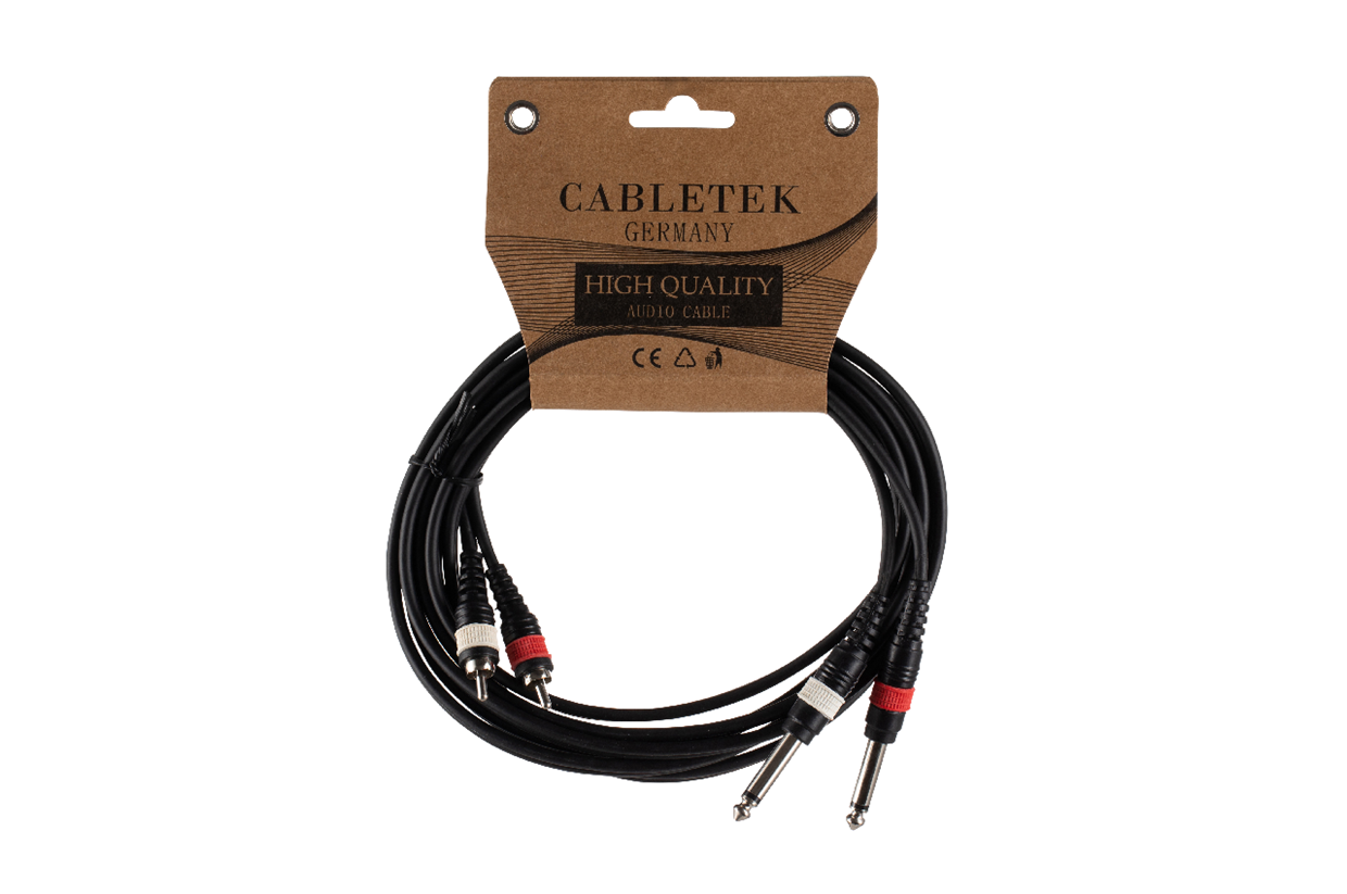 כבל RCA-PL 2-2 יצוק, 3 מ', 5X10mm, דגם DUL003/3M