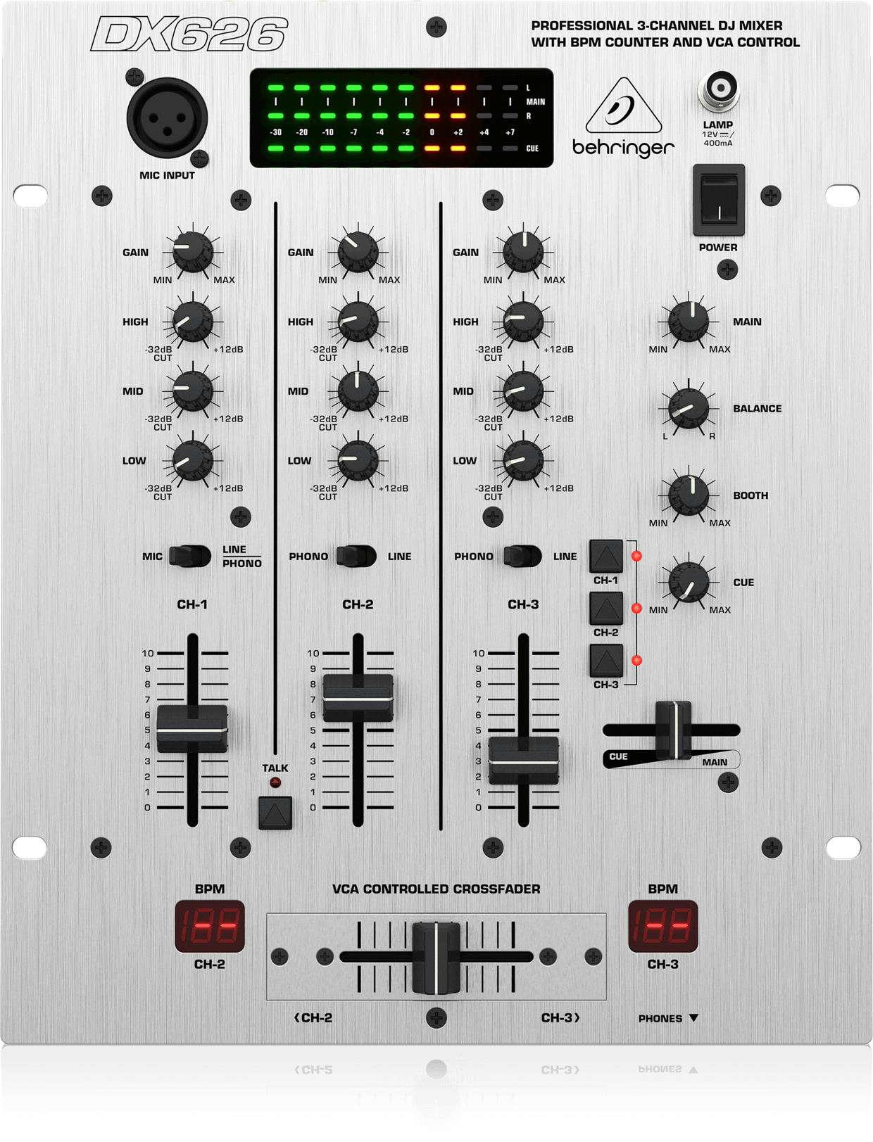 מיקסר DJ שלושה ערוצים דגם DX626 מבית Behringer