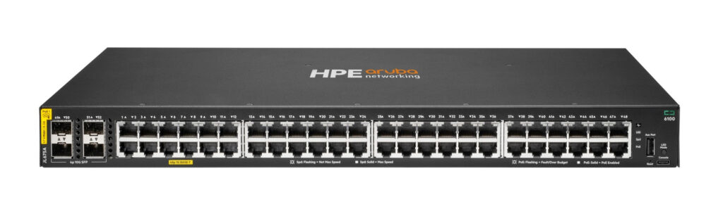 מתג רשת מנוהל 48 יציאות עם PoE+ 370W ו-4 SFP+ דגם JL675A