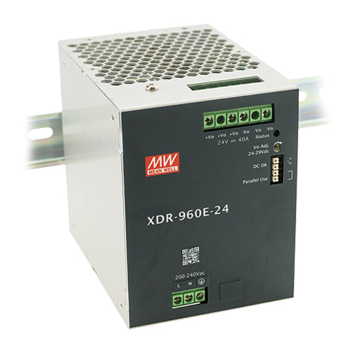 ספק כוח תעשייתי 960W על פס DIN Mean Well XDR-960E