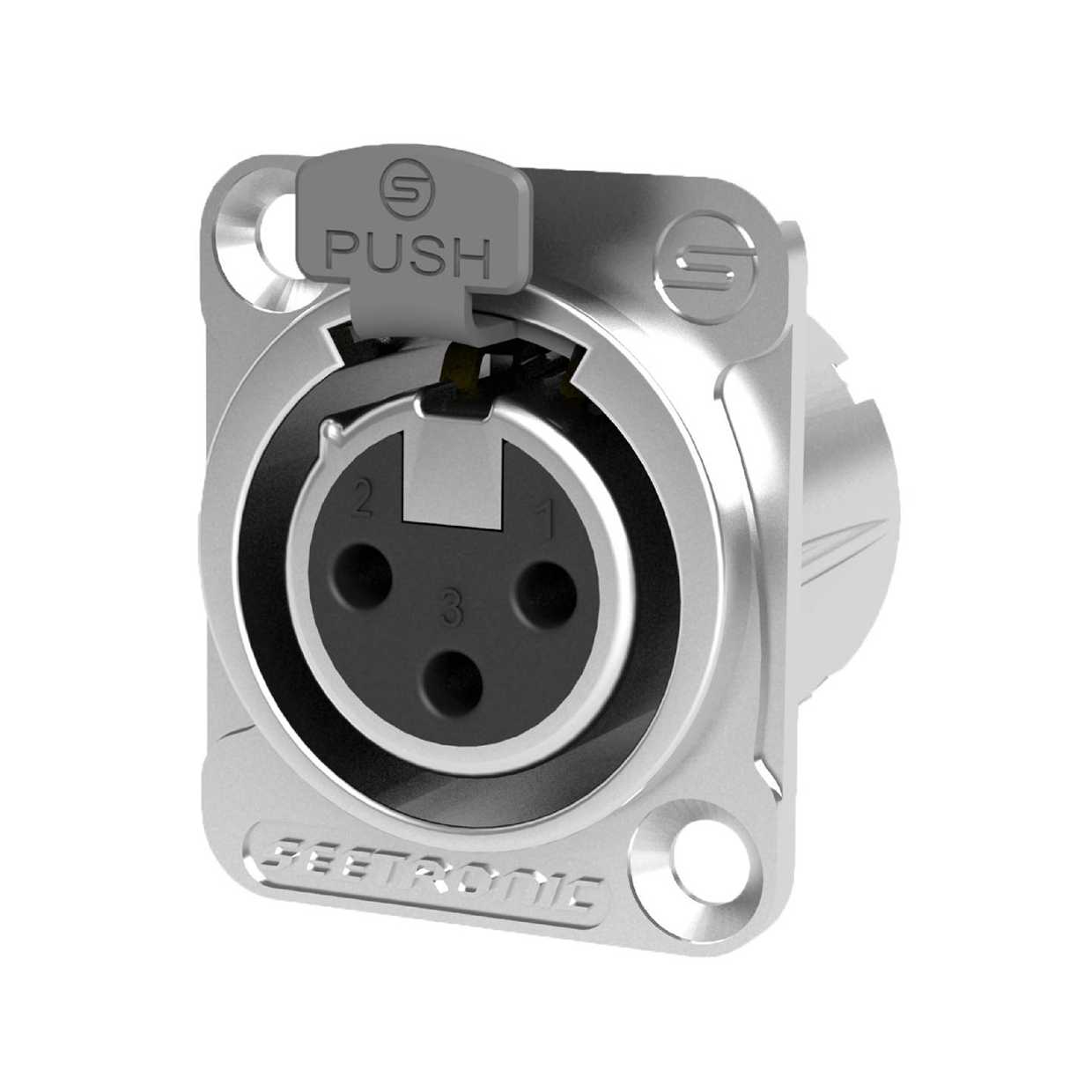 מחבר XLR נקבה לפנל 3 פין צבע כסוף