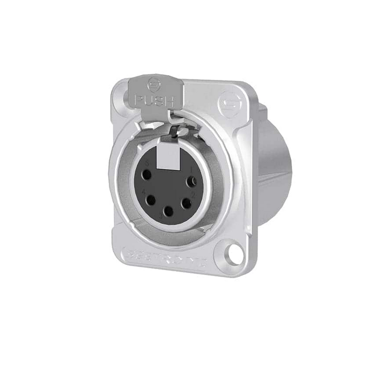 מחבר XLR נקבה לפנל 5 פין צבע כסוף