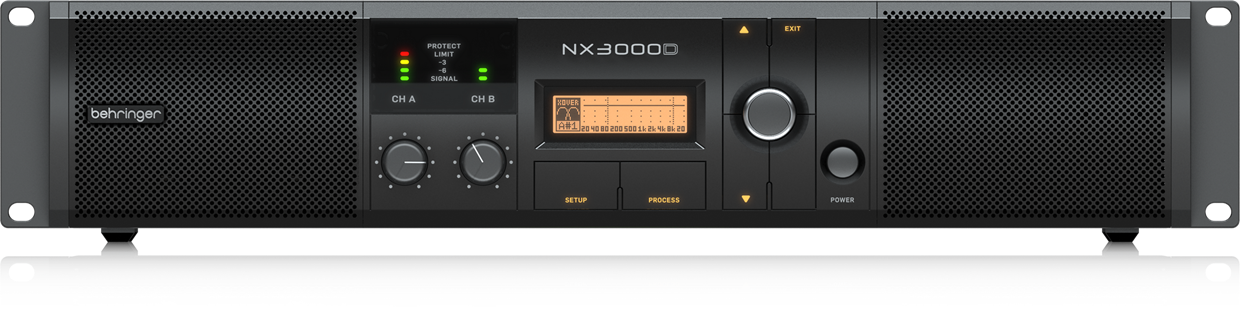 מגבר דיגיטאלי קל משקל+USB+DSP בהספק 3000W דגם NX3000D מבית BEHRINGER