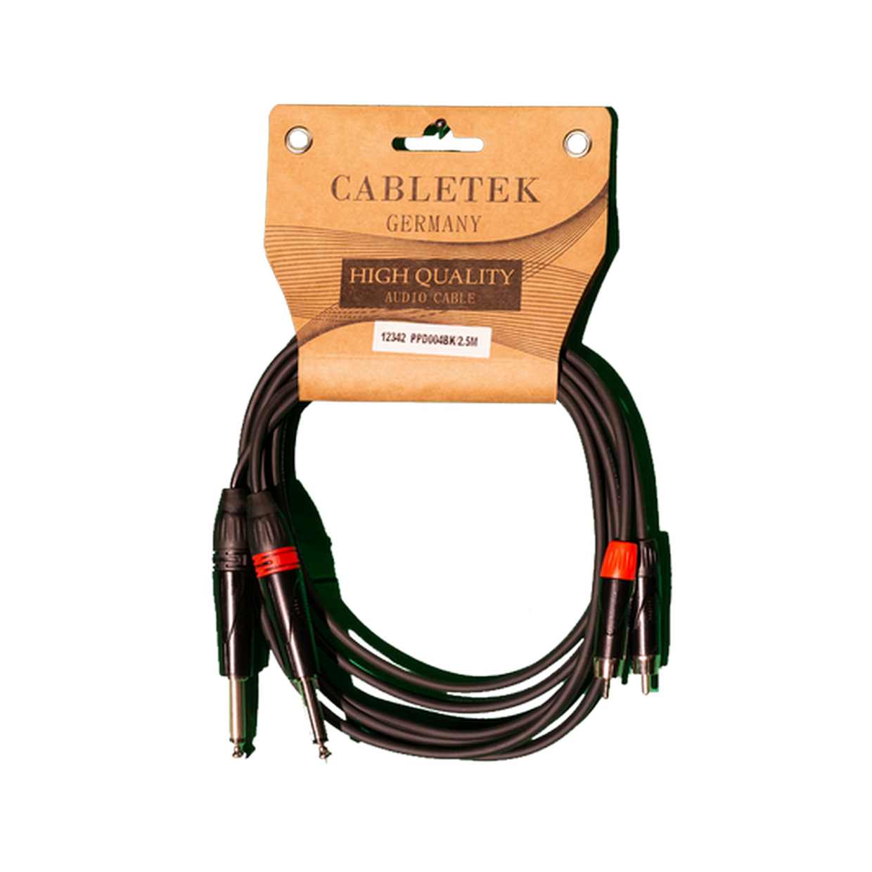 כבל סאונד זוג 2 PL3.5 mm ל 2 RCA באורך 2.5 מטר דגם PD004/2.5M