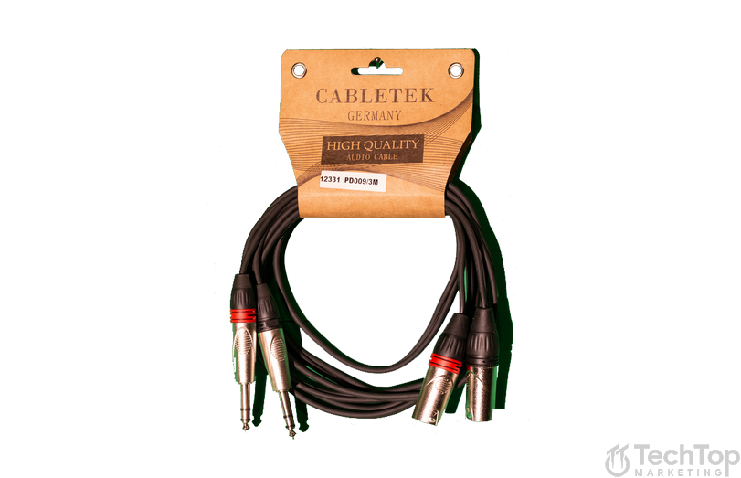 זוג כבלים 2*XLR ל 2*PL באורך 3 מטר דגם PD010/3M