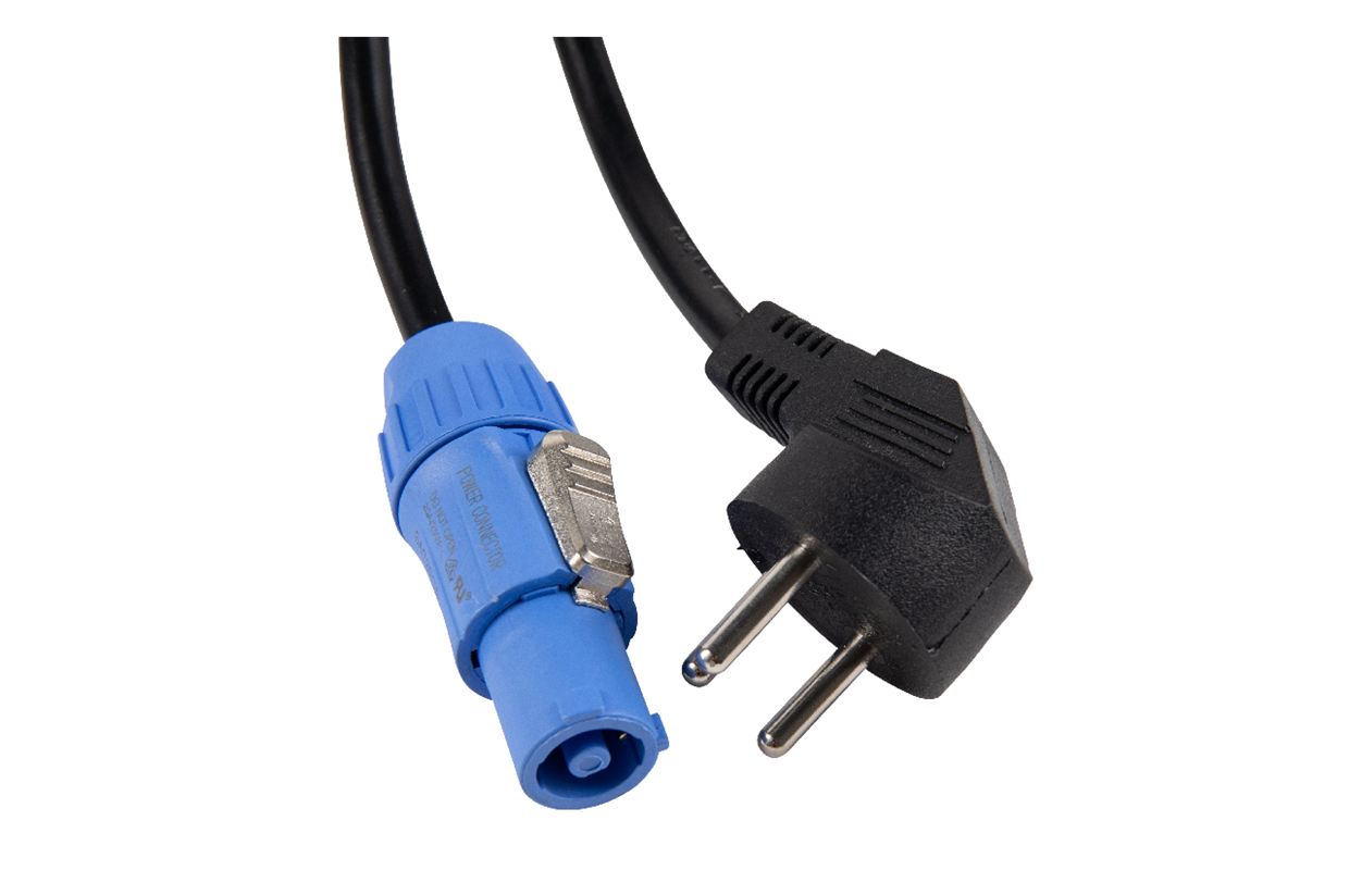 כבל מתח 3x1mm מחבר כחול באורך 2 מ' דגם PWRIP-2m