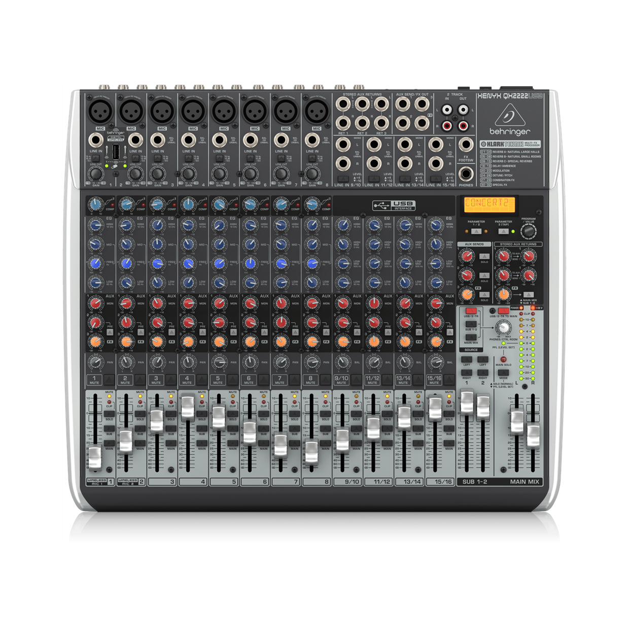 מיקסר אנלוגי 22 ערוצים דגם QX2222USB מבית BEHRINGER