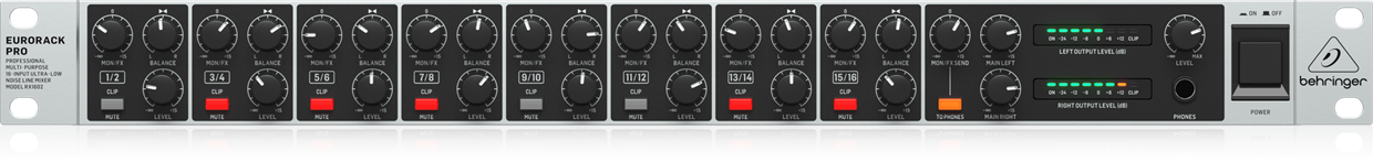 מיקסר אנלוגי 16 ערוצים דגם RX1602 מבית BEHRINGER