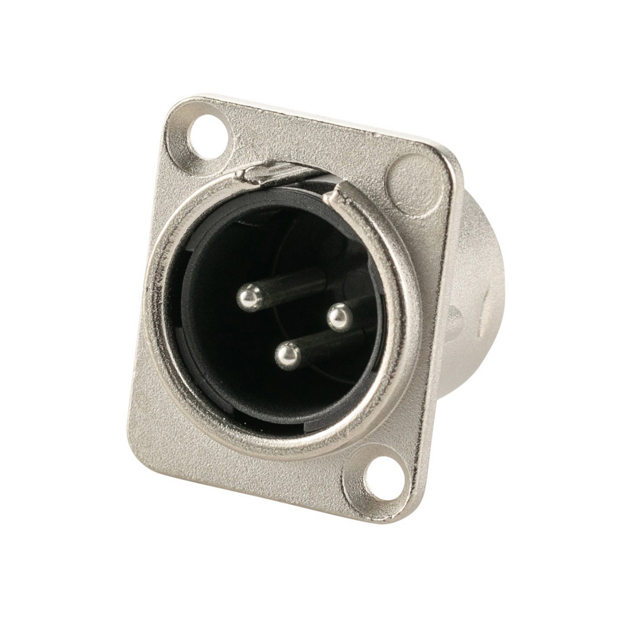 מחבר XLR שאסי זכר 3 פין מתכת צבע ניקל דגם XMN3