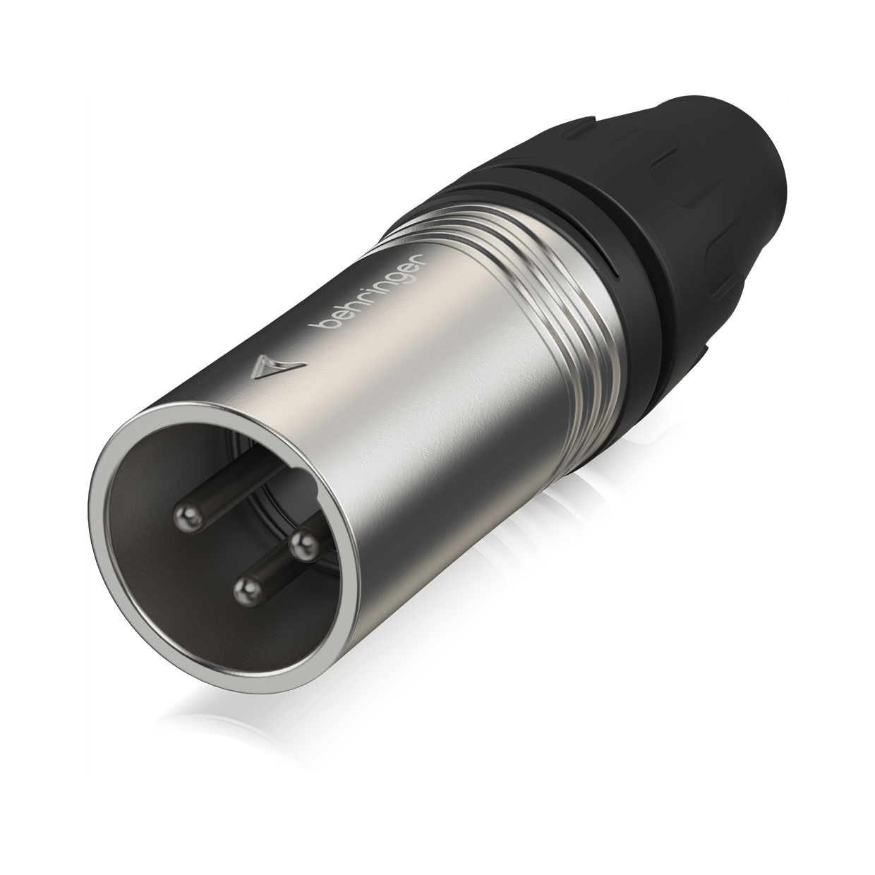 מחבר XLR זכר 3 פינים, גוף מתכת כסוף, מתאים לכבלים 4–8 מ"מ