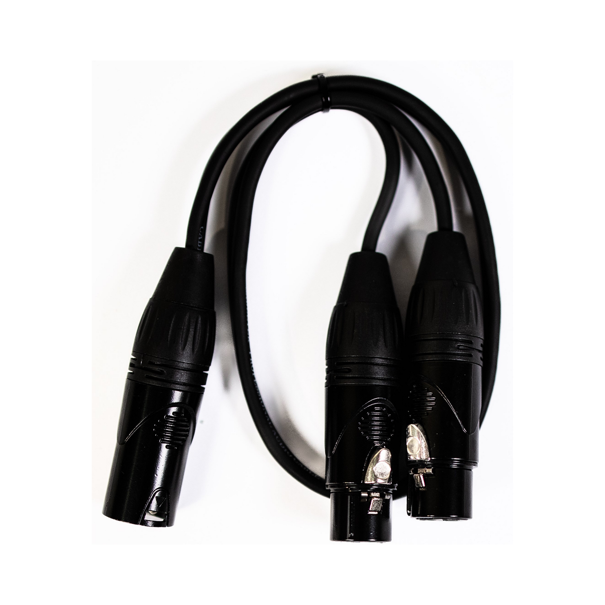 כבל Y פיצול, XLR זכר ל- 2 XLR נקבה, דגם YXM2XF